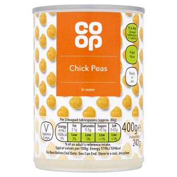 Co Op Chick Peas in water 400g