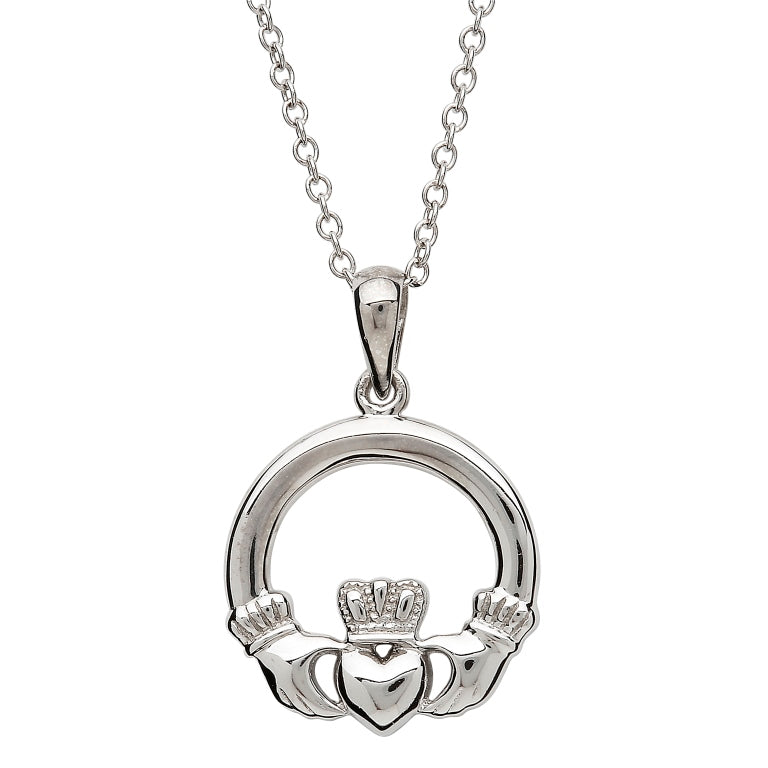 Small Silver Claddagh Necklace