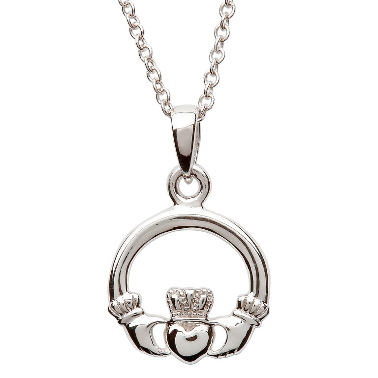 Medium Silver Claddagh Necklace