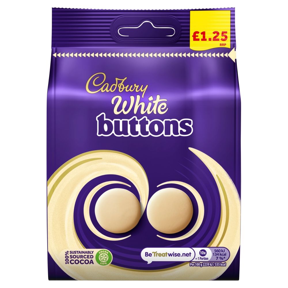 Cadbury White Chocolate Buttons 95g