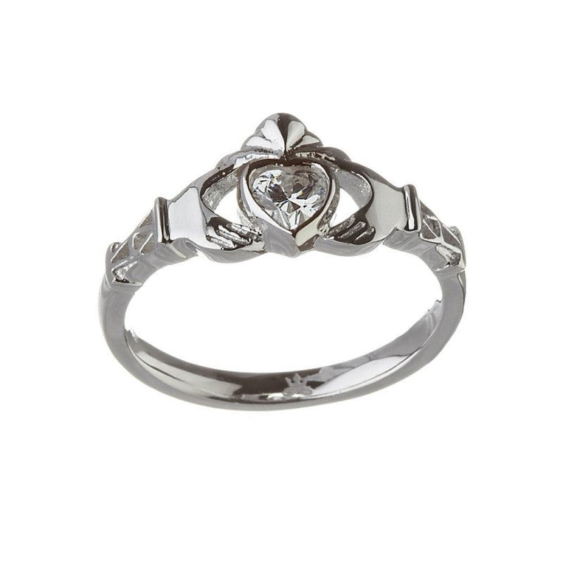 April Birthstone Claddagh Ring