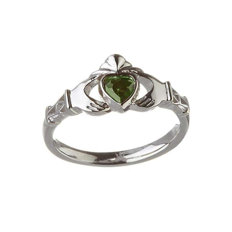 May Birthstone Claddagh Ring