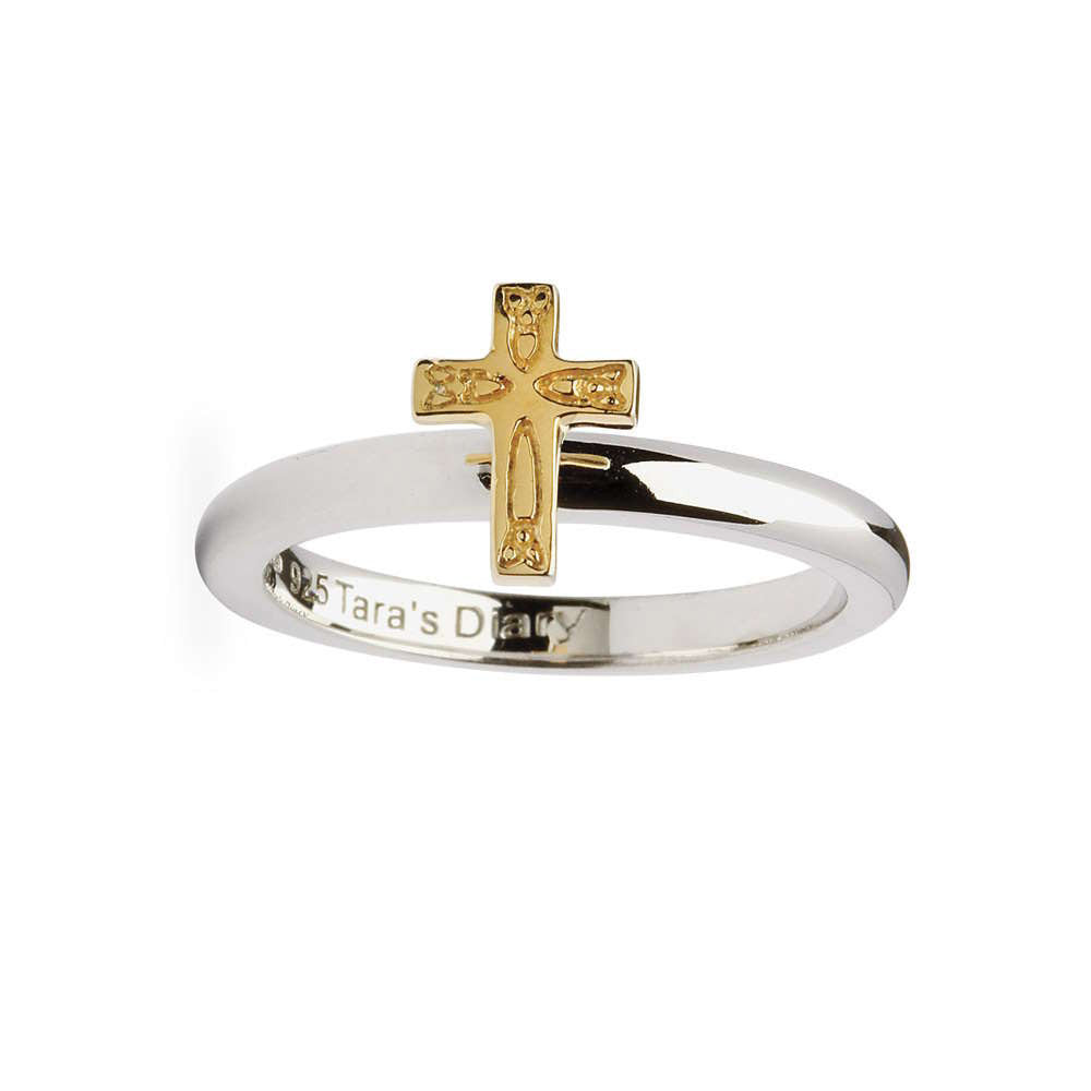 Celtic Trinity Cross Silver Stacking Ring