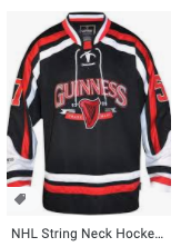 Guinness Red and White String Hockey Jersey (size Medium)