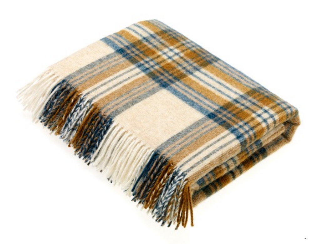 Killerton Gold and Teal Blanket - National Trust Collection