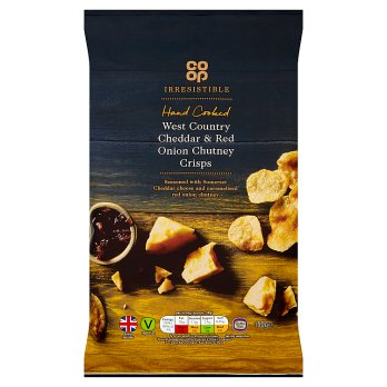 Co Op Irresistible West Country Cheddar & Red Onion Crisps 150g