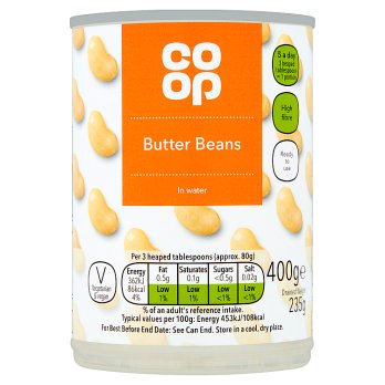 Co Op Butter Beans in water 400g