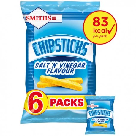 Smith's Chipsticks Salt & Vinegar 6pk