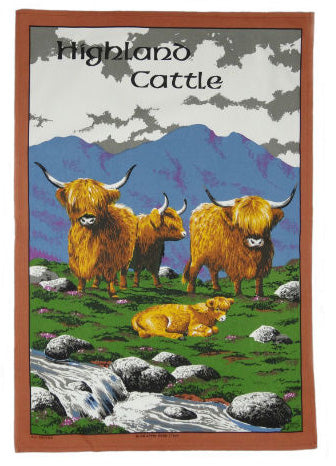 Highland Cattle Tea Towel