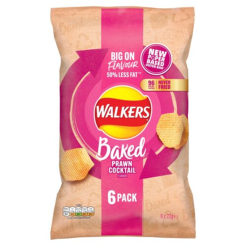 Walker's Baked Prawn Cocktail Crisps 6 Pack