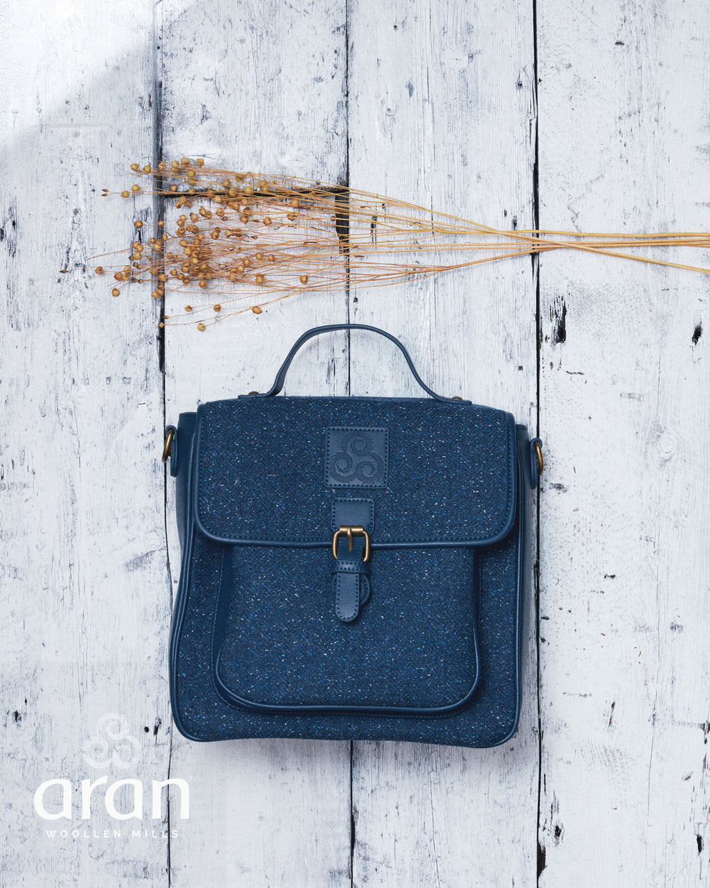 Kerry Tweed Satchel Bag - Midnight Blue