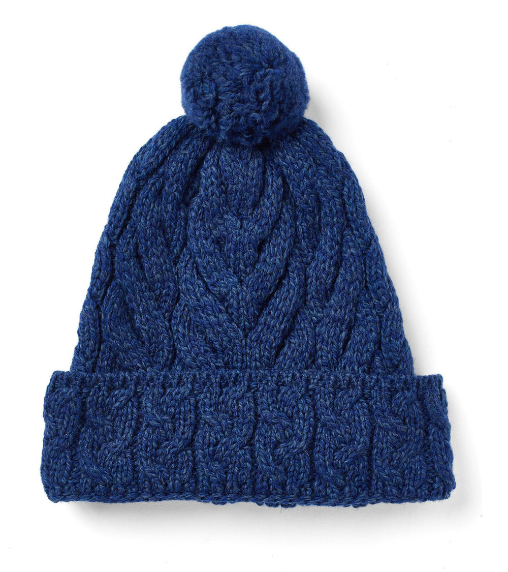 Supersoft Merino Wool Cable Knit Pom Pom Hat