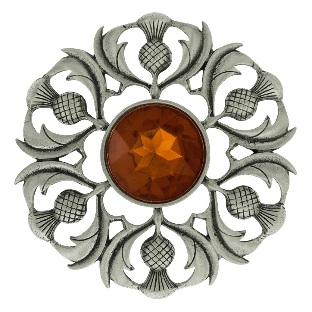 Scottish Thistle Plaid Brooch