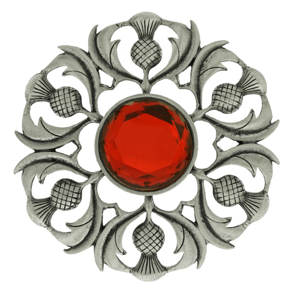 Scottish Thistle Plaid Brooch