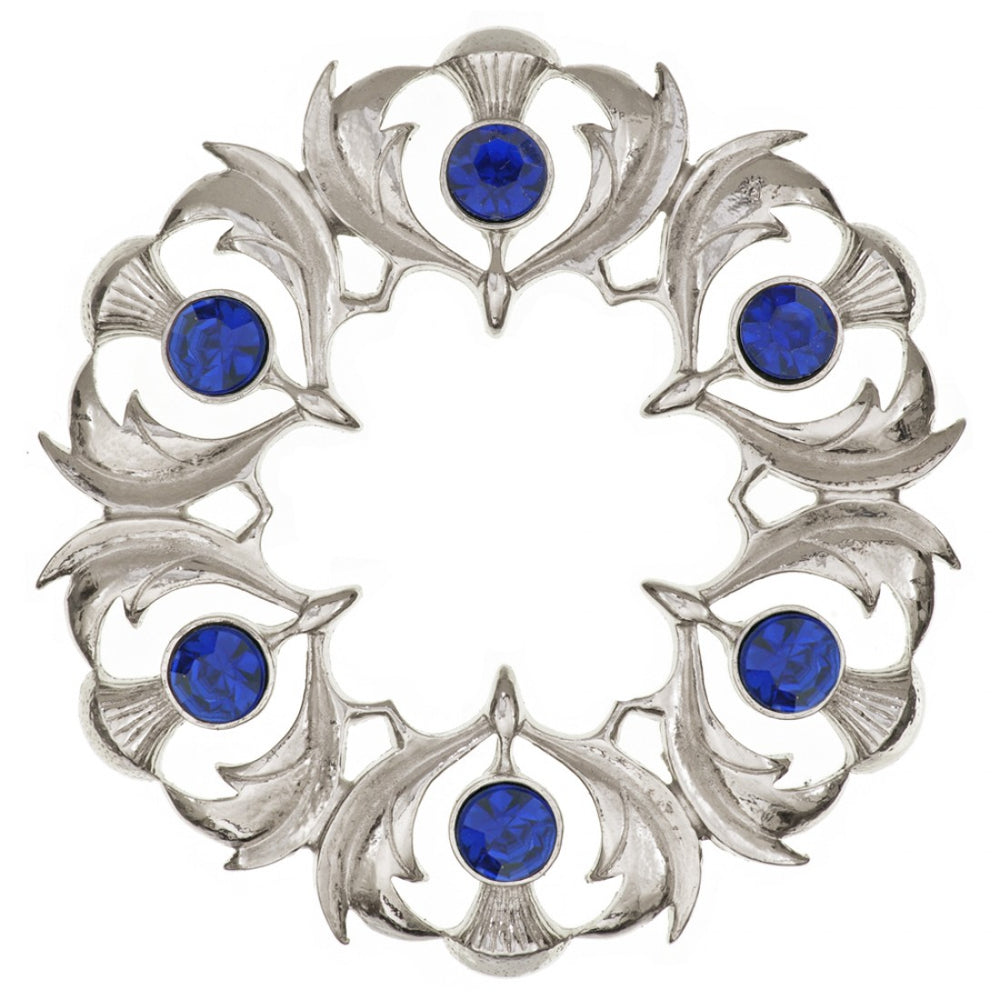 Scottish Thistles Plaid Brooch