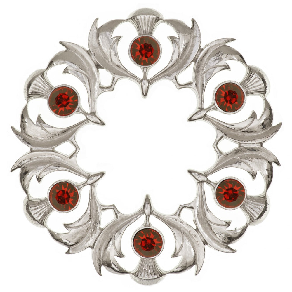 Scottish Thistles Plaid Brooch