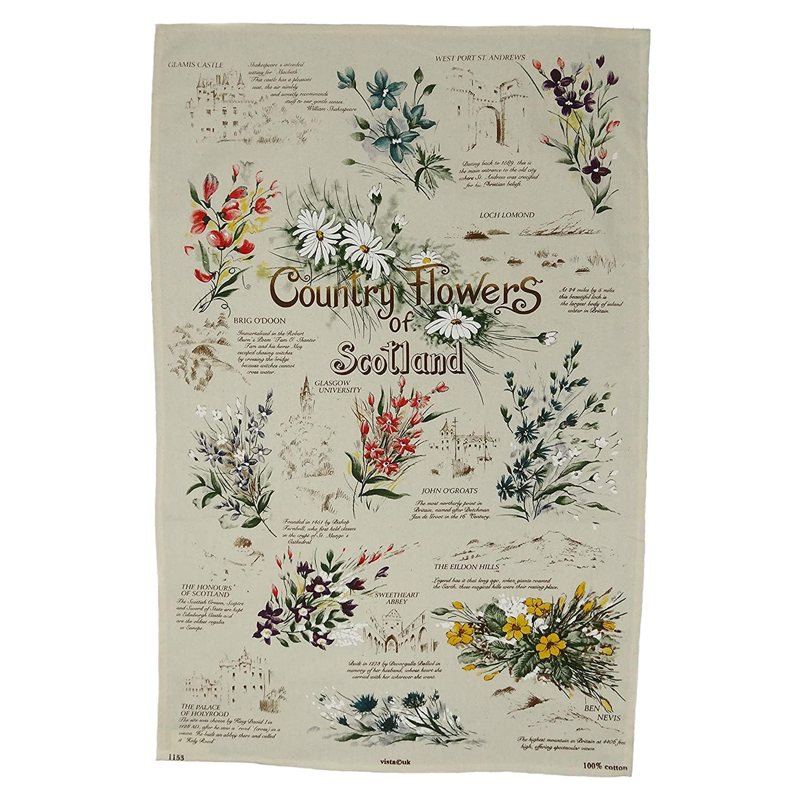 Country Flowers Tea Towel