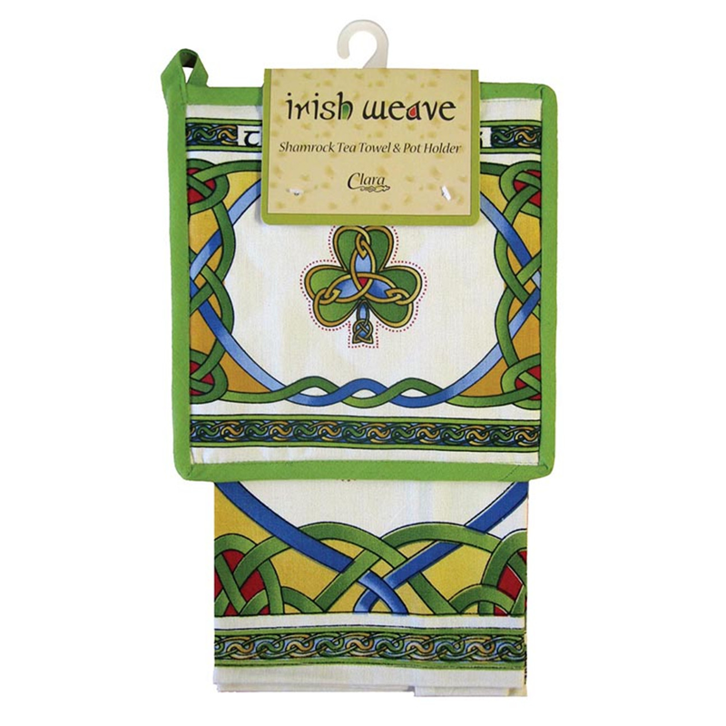 Emblem Tea Towel & Shamrock Pot Holder