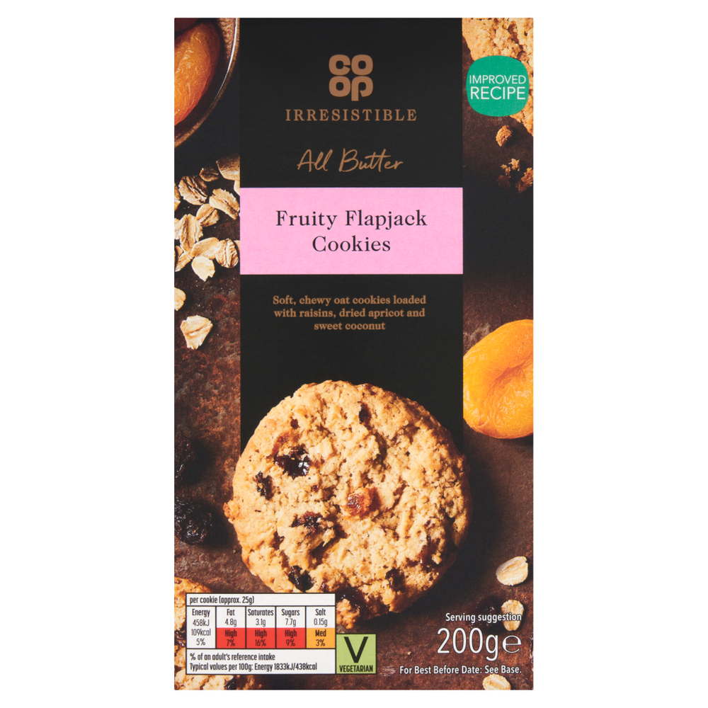 Co Op Irresistibles All Butter Fruity Flapjack Cookies 200g