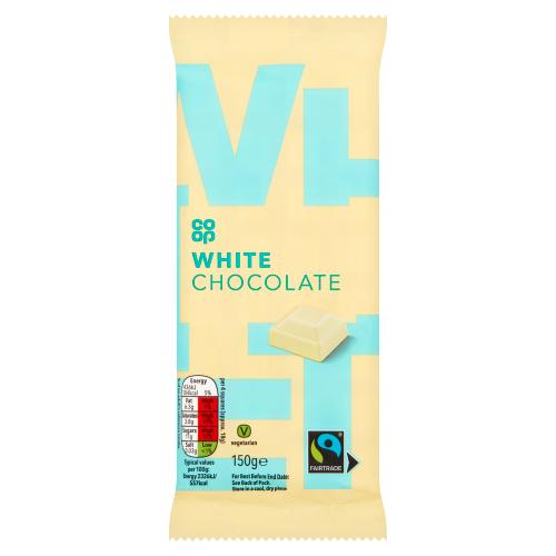 Co Op White Chocolate Bar 150g (Fairtrade)