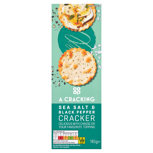Co Op Cracked Black Pepper & Sea Salt Crackers 185g