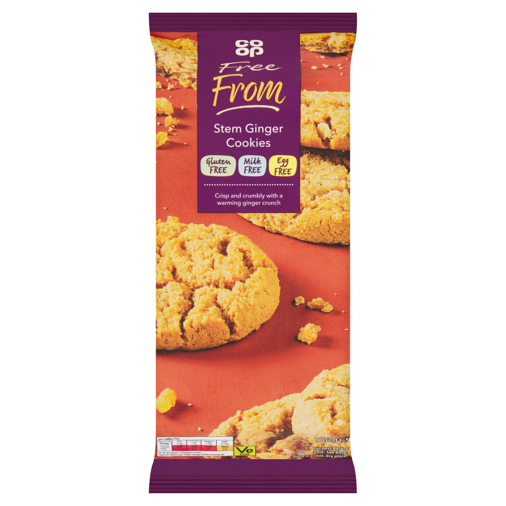 Co Op Free From Stem Ginger Cookies 150g