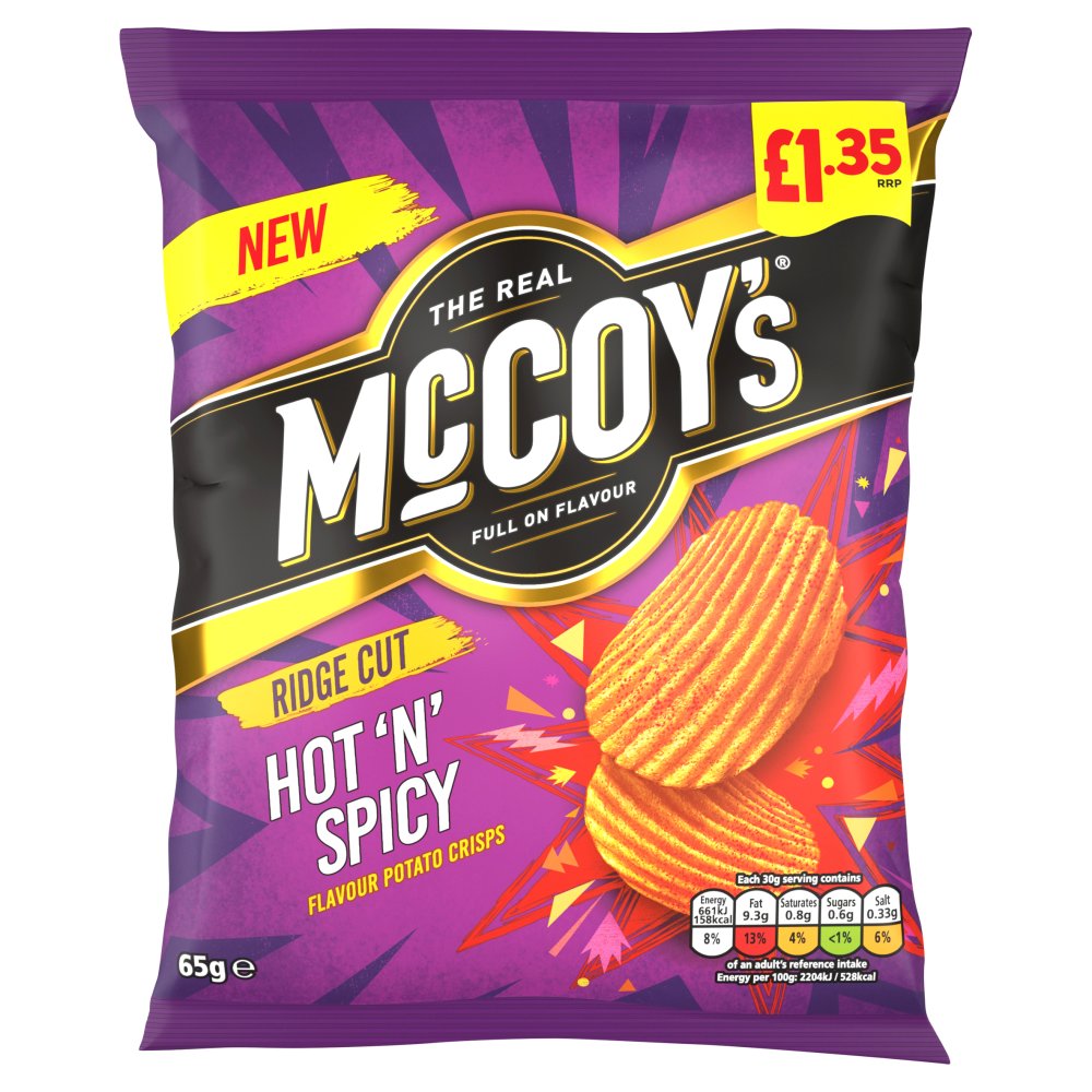 McCoy's Ridge Cut Hot N Spicy 65g
