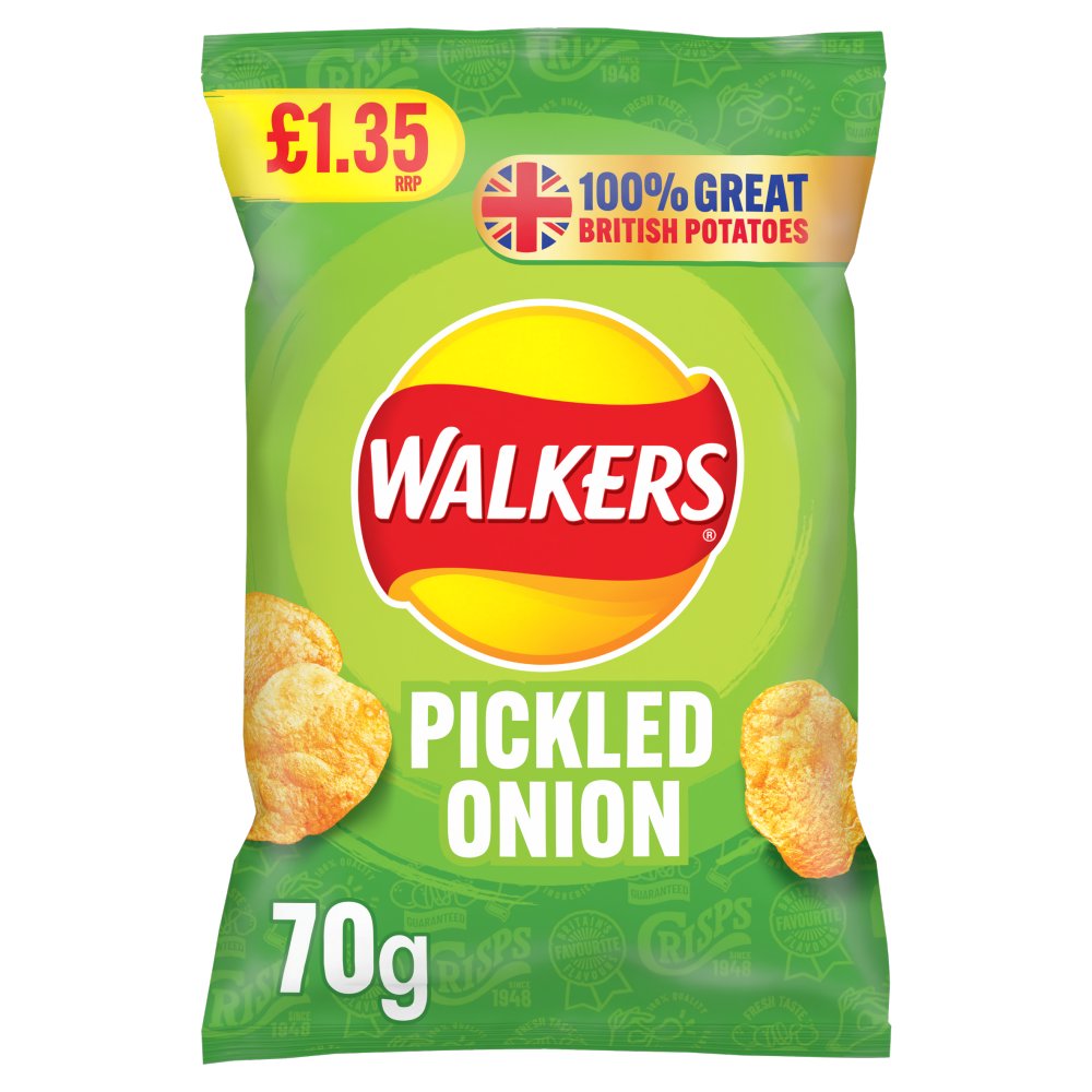 Walker's Pickled Onion Crisps 70g