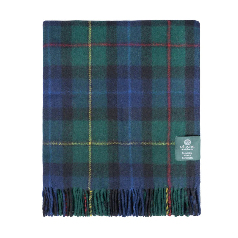 Smith Highland Wool Blend Tartan Blanket Throw