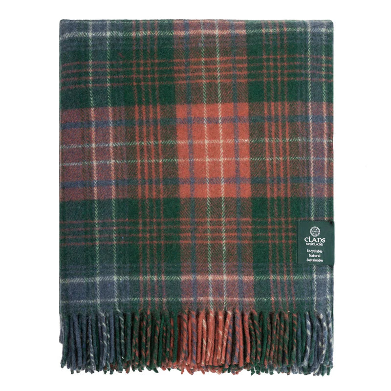 Wilson Ancient Highland Wool Blend Tartan Blanket Throw