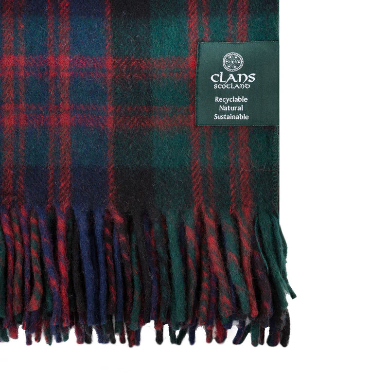 MacDonald Clan Highland Wool Blend Tartan Blanket Throw