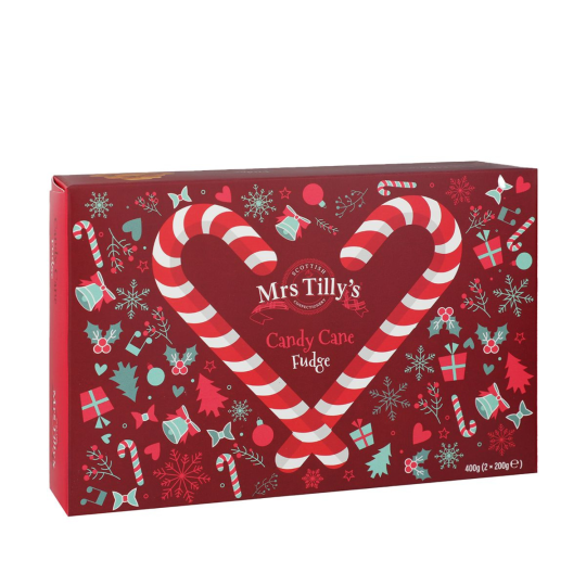 Mrs Tilly's Candy Cane Fudge Carton 400g