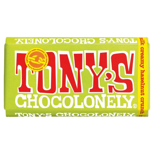 Tony's Chocolonley Hazelnut Crunch Bar 180g