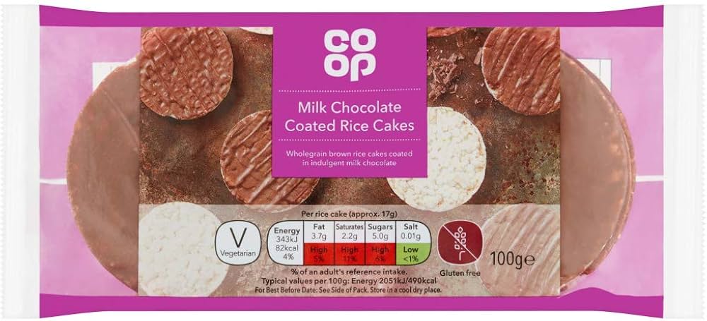 Co Op Milk Chocolate Rice Cakes 100g