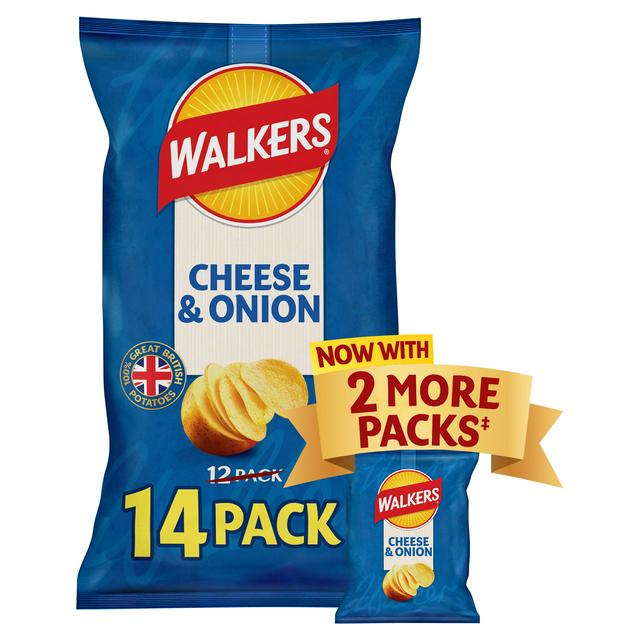 Walker's Cheese and Onion Crisps 14 Pack