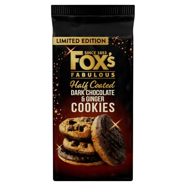 Fox's Half Coated Dark Chocolate & Ginger Cookies 175g