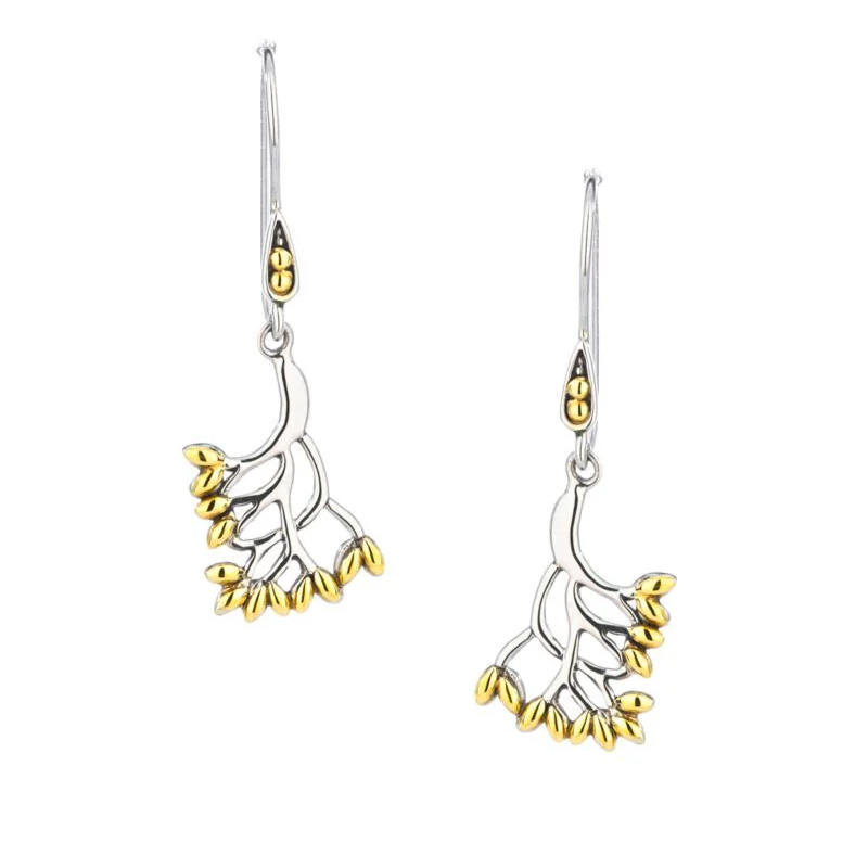 Tree of Life Hook Earrings 18k Yellow Gold