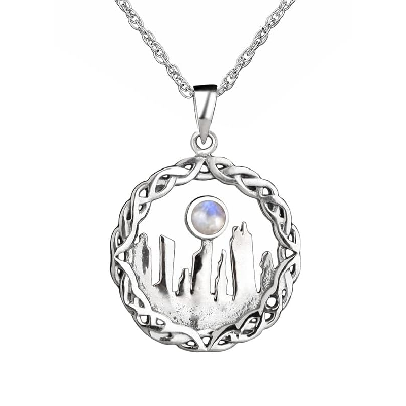 Outlander Inspired Standing Stones Moonstone Pendant