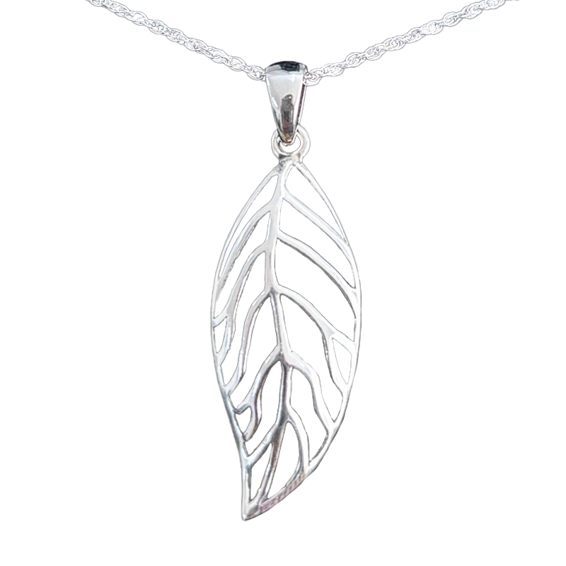 Outlander Inspired Autumn Leaf Silver Pendant