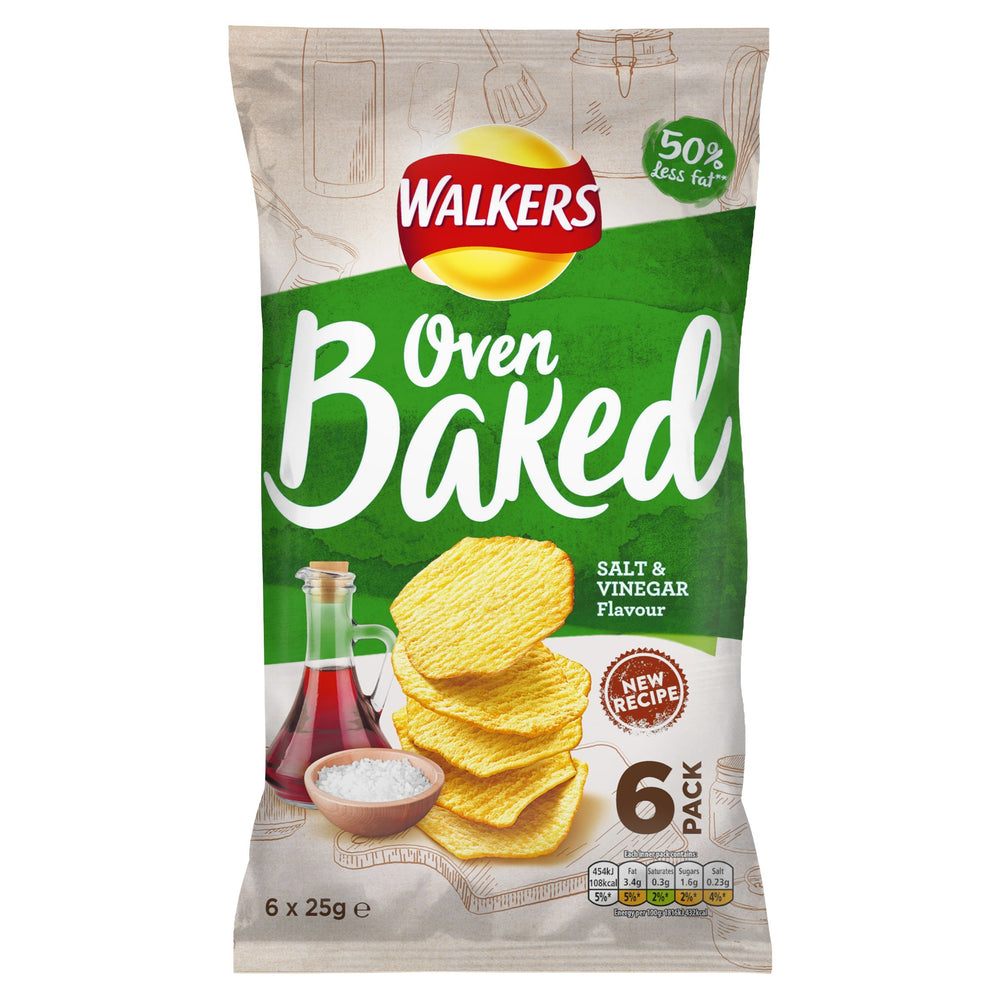Walker's Baked Salt & Vinegar Crisps 6 Pack