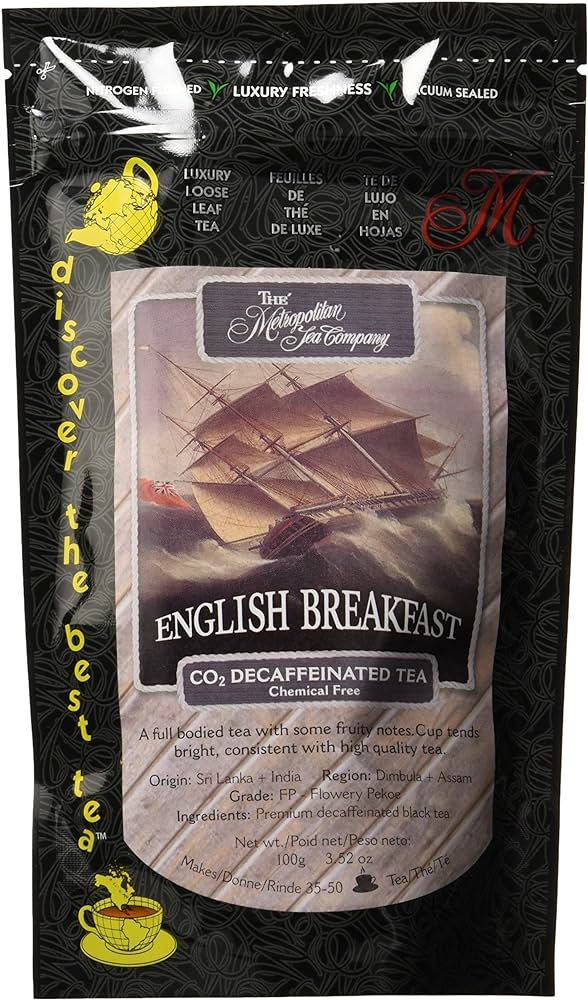 Metropolitan Tea Company English Breakfast Co2 Decaf Loose Leaf Tea 100g