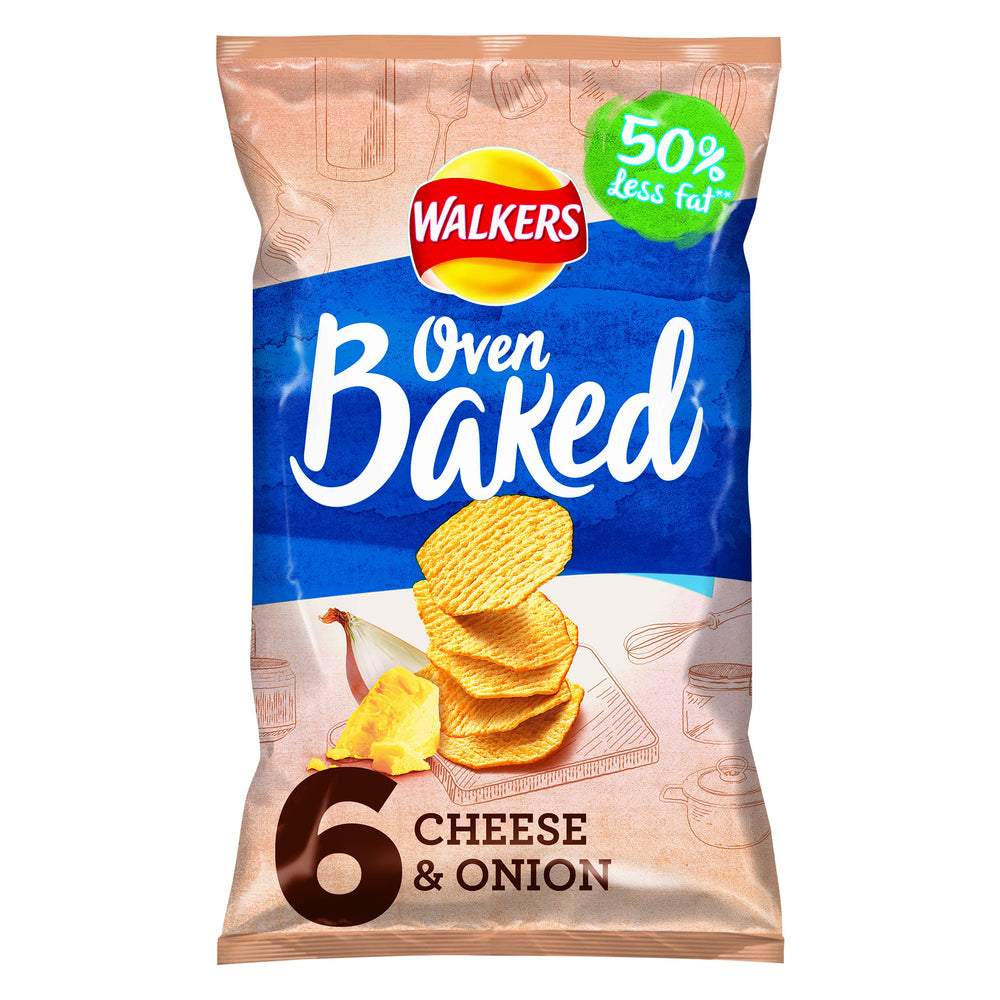 Walker's Baked Cheese and Onion Crisps 6 Pack