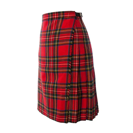 Ladies Knee Length Tartan Kilted Skirt