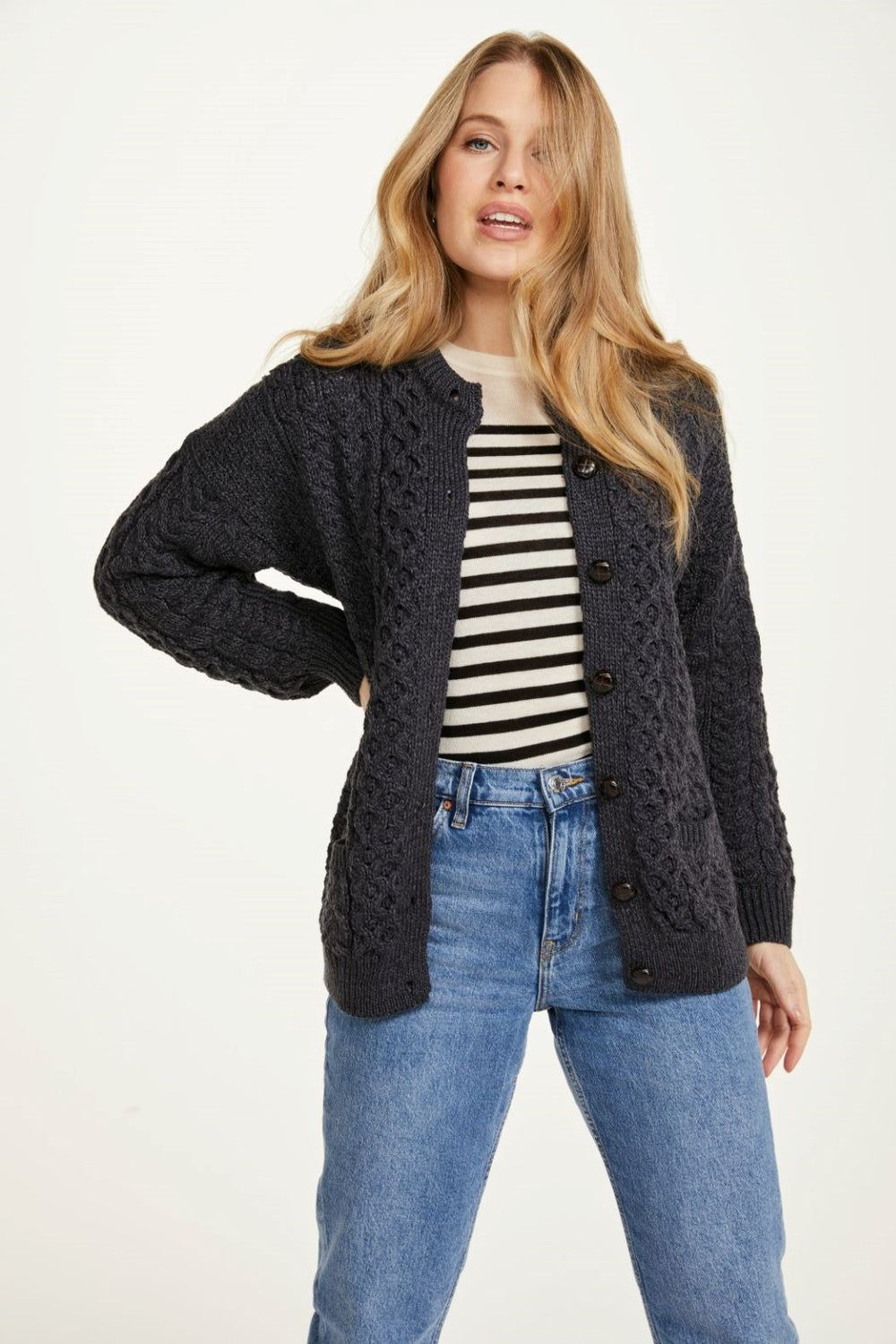 Merino Wool Aran Lumber Cardigan