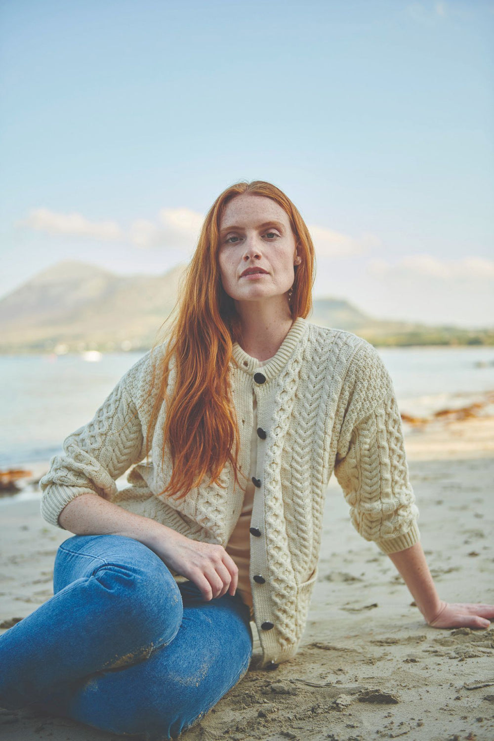 Merino Wool Aran Lumber Cardigan