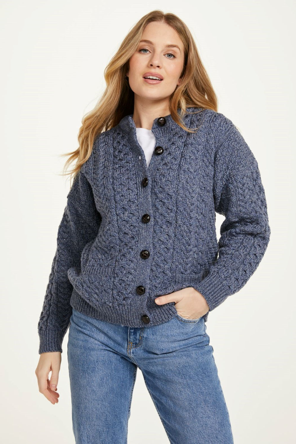 Merino Wool Aran Lumber Cardigan