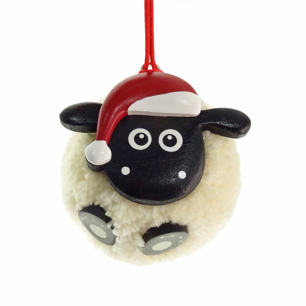 Sheep Pom Pom Christmas Tree Decoration