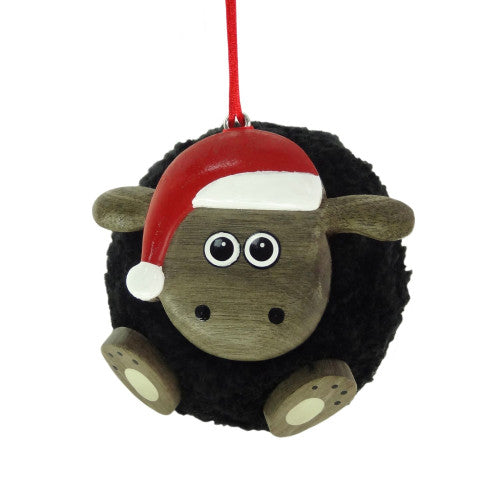 Black Sheep Pom Pom Christmas Tree Decoration