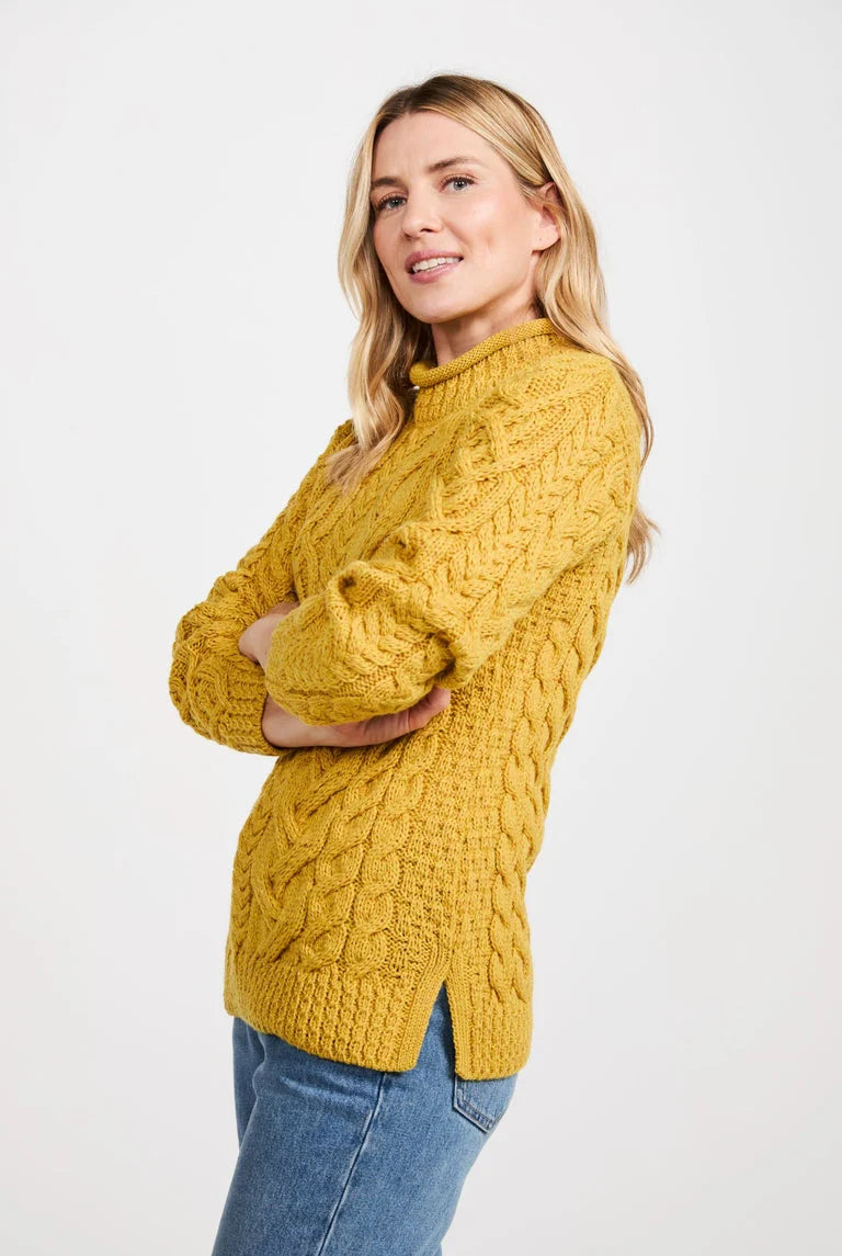 Ladies Asymmetrical Stitch Merino Sweater