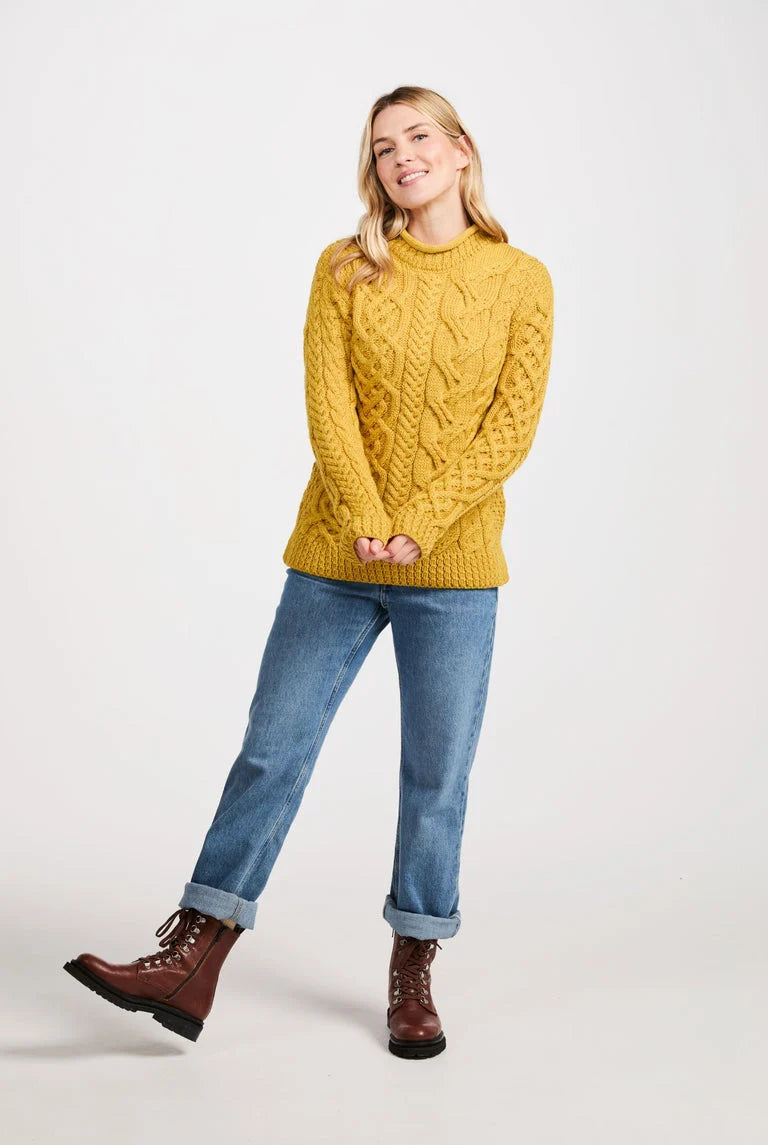 Ladies Asymmetrical Stitch Merino Sweater